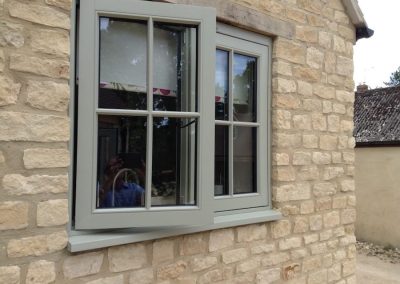 Oak flush windows